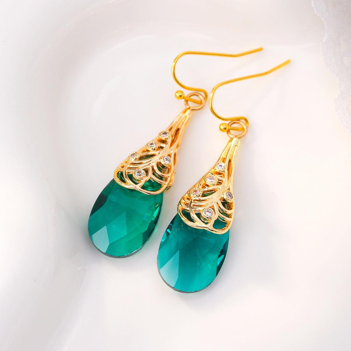 FRENCH RIVIERA|Scarlett Earrings -vihreät pisarakorvakorut