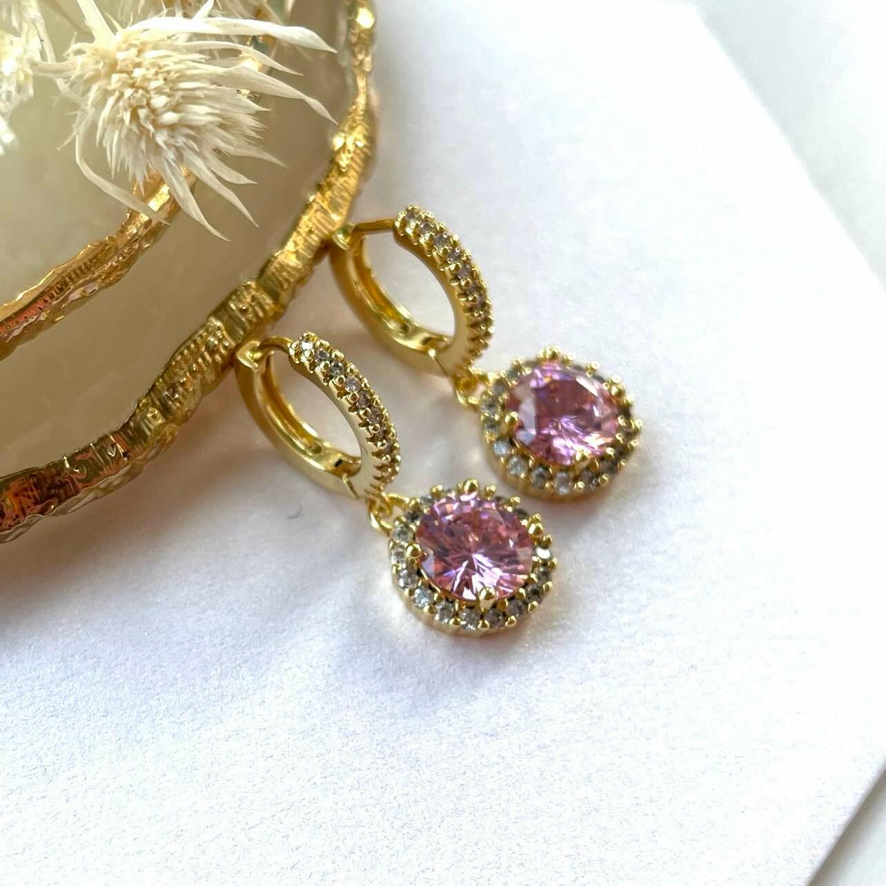 FRENCH RIVIERA|Viola Earrings - pink party earrings