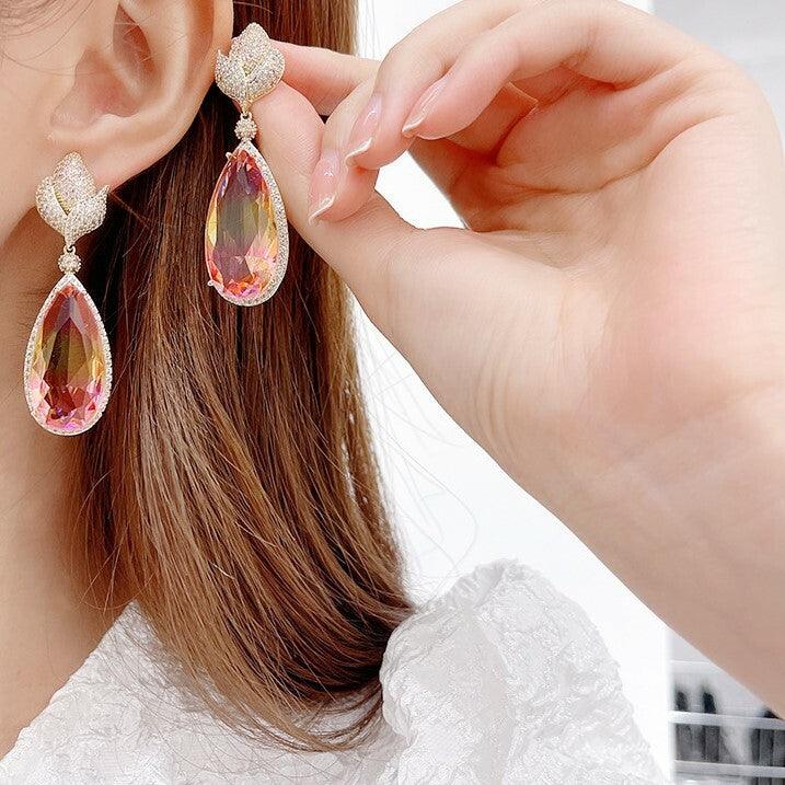 FRENCH RIVIERA|Lux Earrings -vaaleanpunaiset juhlakorvakorut