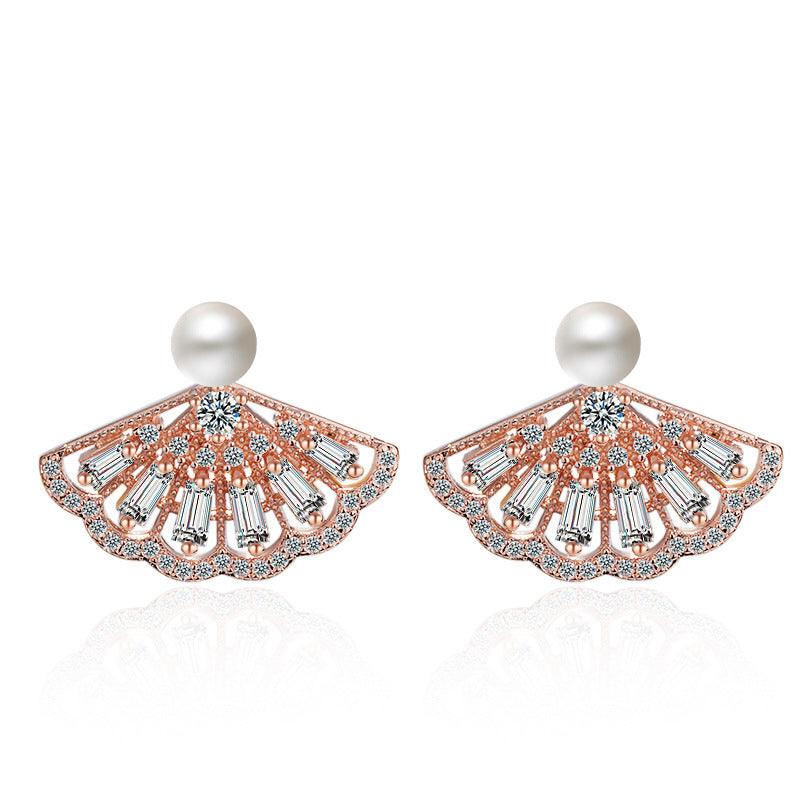 FRENCH RIVIERA|Petal Earrings -ruusukultaiset juhlakorvakorut