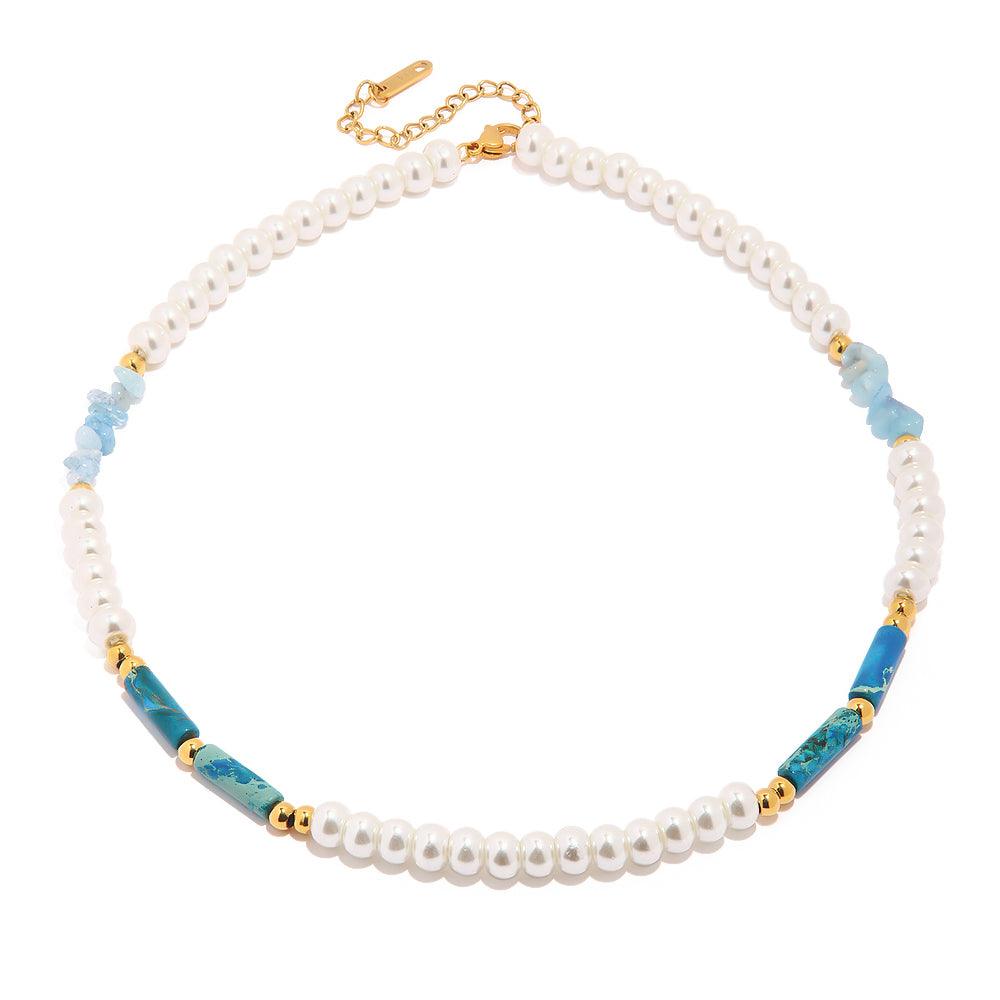 FRENCH RIVIERA | Stella blue-tone surgical steel necklace