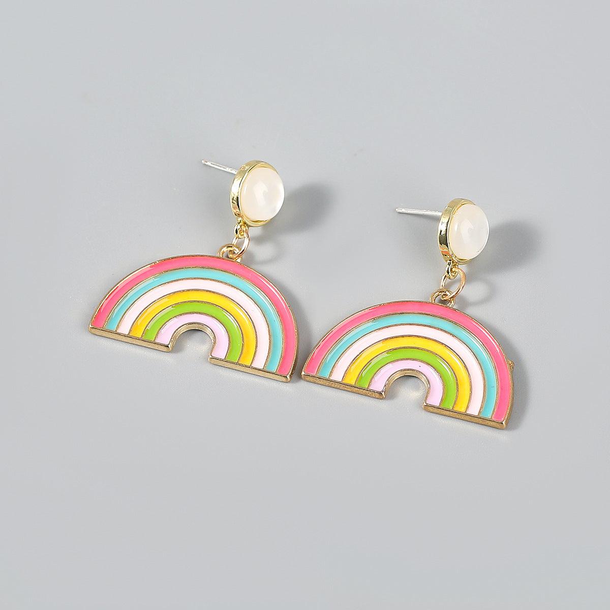 Earrings, Rainbow - colorful rainbow earrings