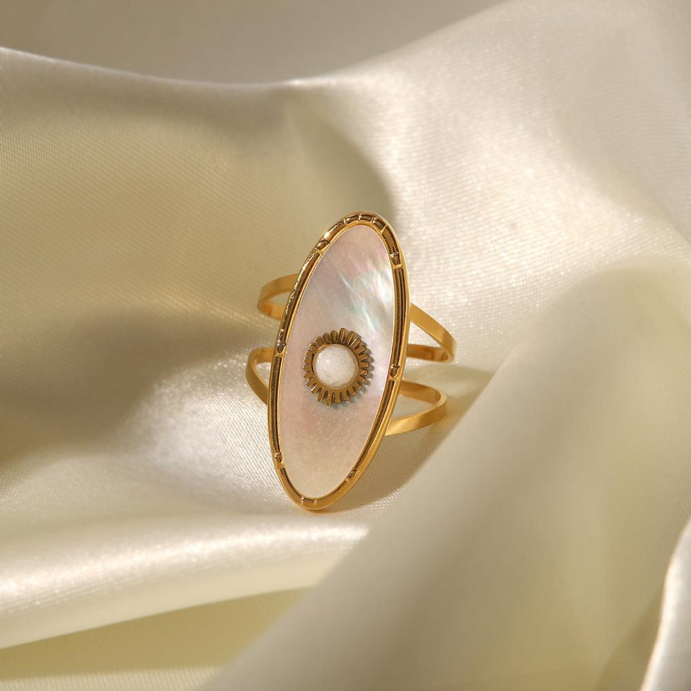 FRENCH RIVIERA|Serenity mother-of-pearl surgical steel ring