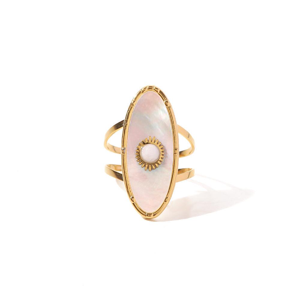 FRENCH RIVIERA|Serenity mother-of-pearl surgical steel ring