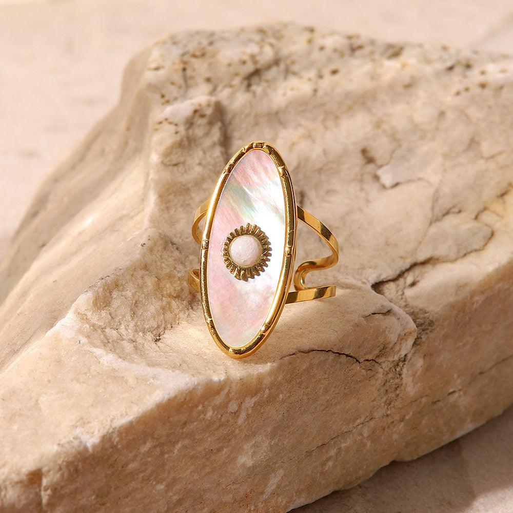 FRENCH RIVIERA|Serenity mother-of-pearl surgical steel ring