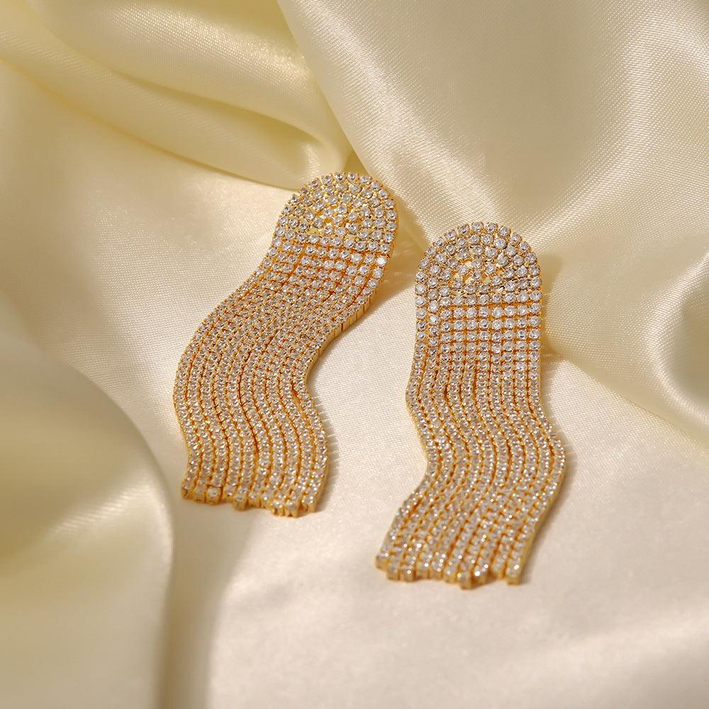 FRENCH RIVIERA|Skyla Earrings -clear rhinestone earrings