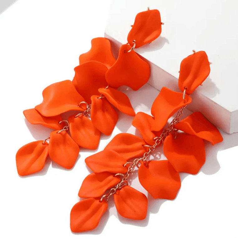 FRENCH RIVIERA|Saint Tropez orange long earrings