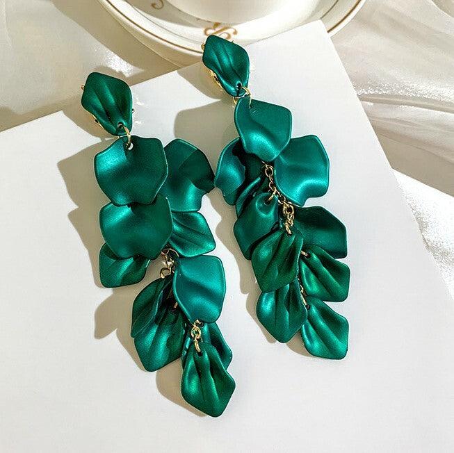 FRENCH RIVIERA|Saint Tropez green long earrings