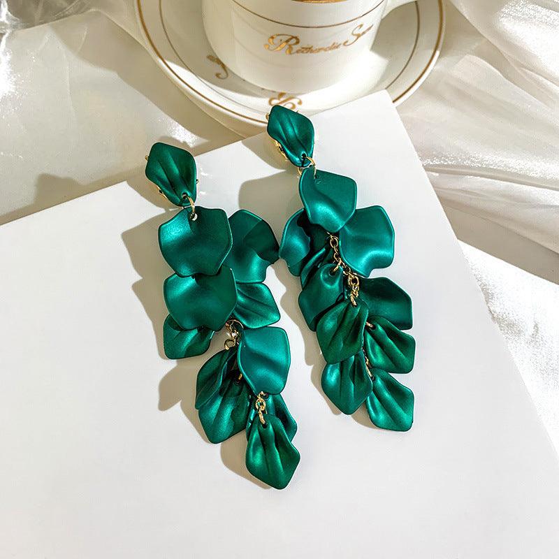 FRENCH RIVIERA|Saint Tropez green long earrings