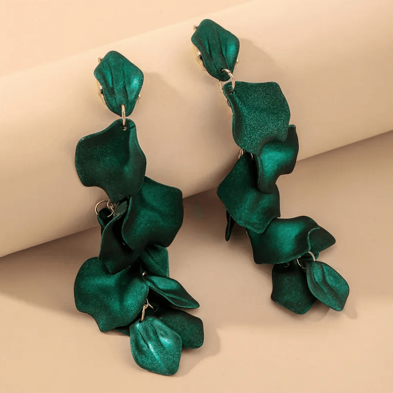 FRENCH RIVIERA|Saint Tropez green long earrings