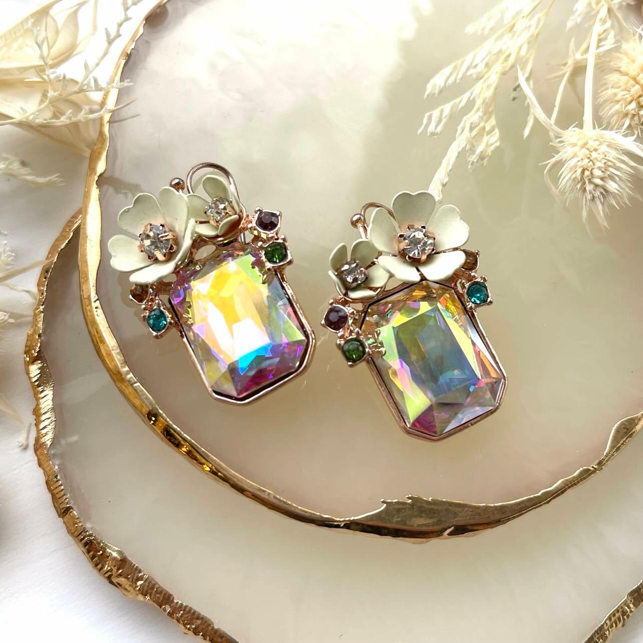 FRENCH RIVIERA|April Dreams -multicolored flower earrings