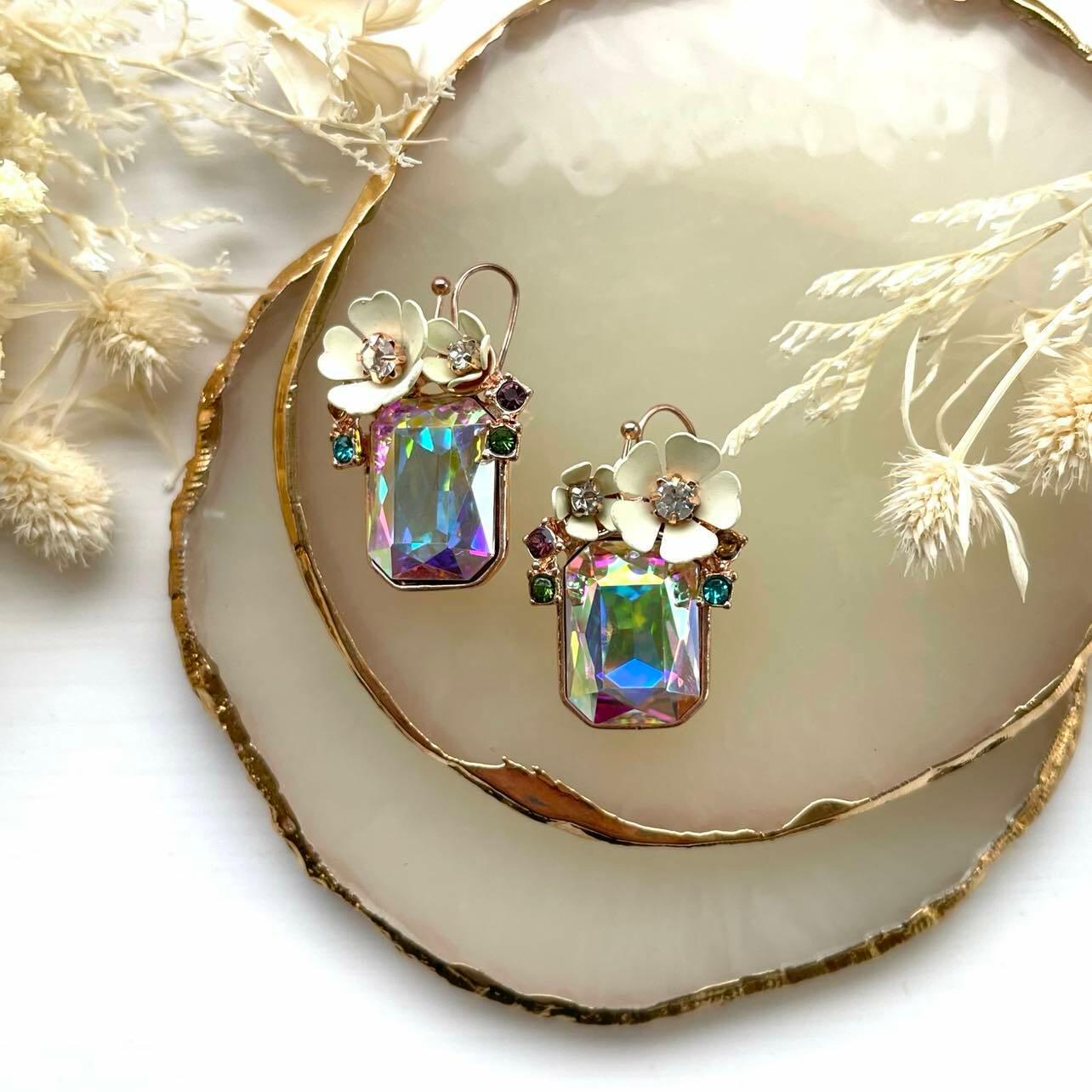 FRENCH RIVIERA|April Dreams -multicolored flower earrings