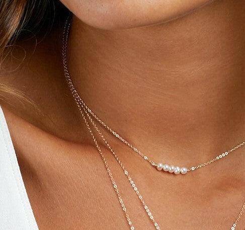 Surgical steel necklace, FRENCH RIVIERA|Belle Pearl Necklace in Silver