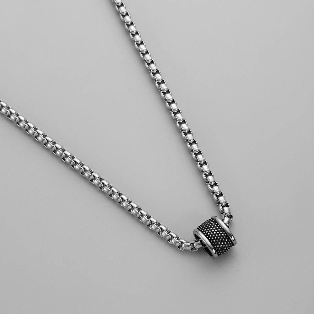 Surgical steel necklace, Zacharias -simple pendant with chain