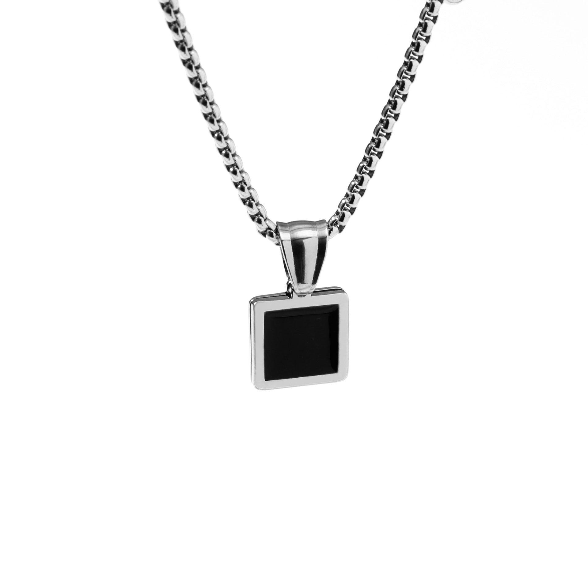 Surgical steel necklace, Samuel - simple pendant with chain