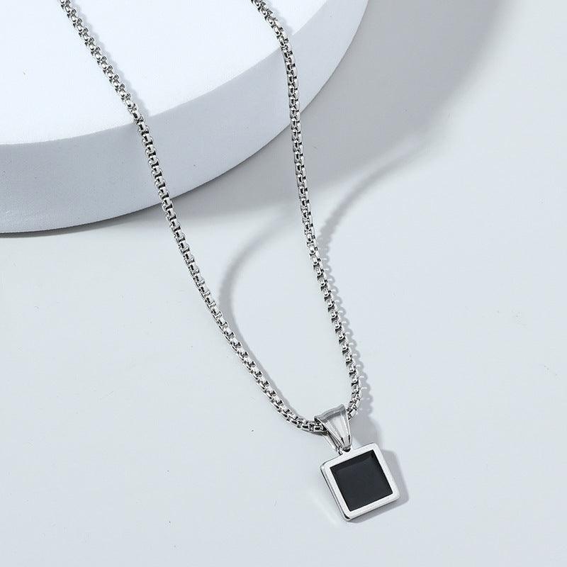 Surgical steel necklace, Samuel - simple pendant with chain