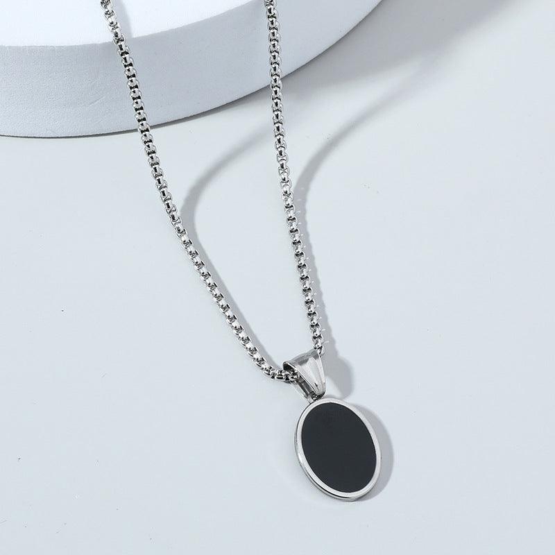 Surgical steel necklace, Stefan - simple pendant with chain