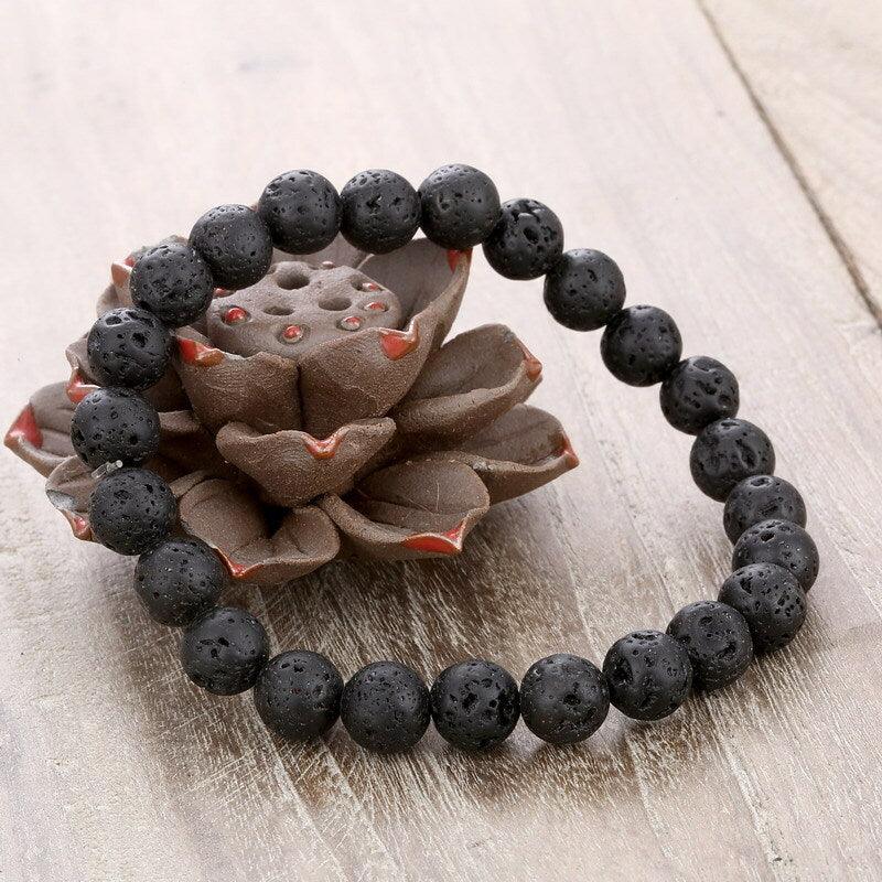 Natural stone bracelet, Lava stone