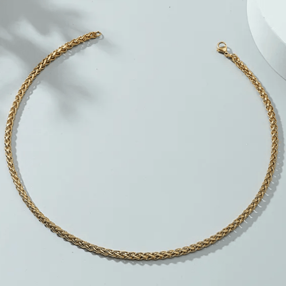 Surgical steel necklace, Oliver braided chain (gold)