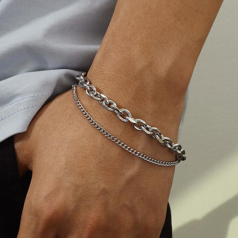 Surgical steel bracelet, Sam double layer bracelet