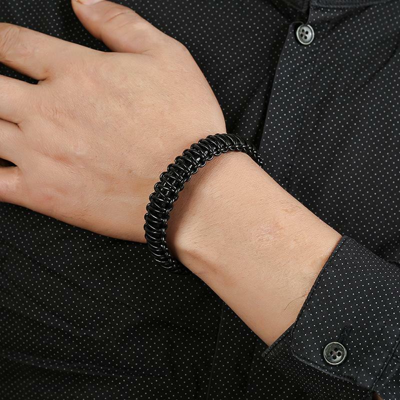 Leather bracelet, James - simple black bracelet