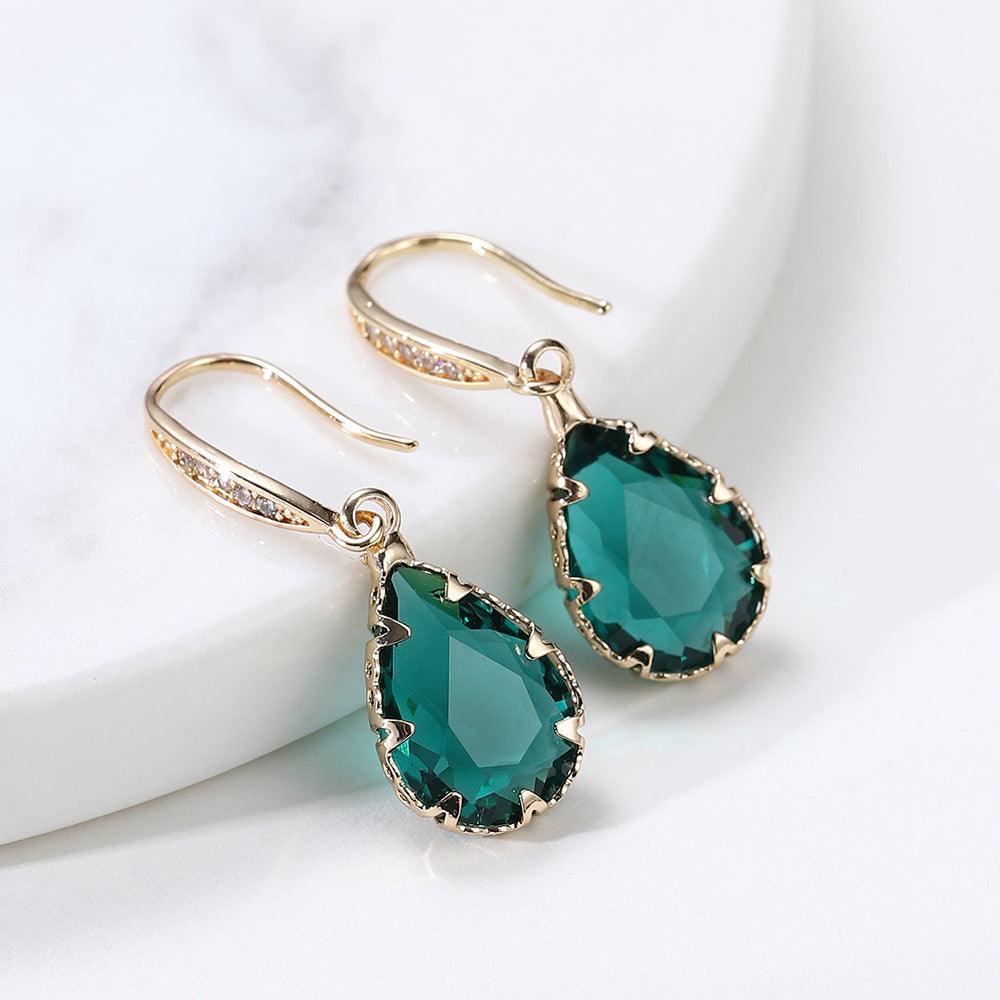 FRENCH RIVIERA | Mathilde Earrings - green drop earrings