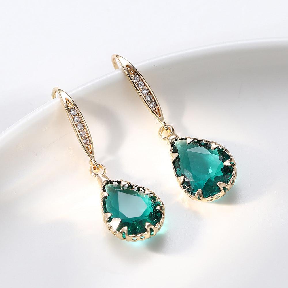 FRENCH RIVIERA | Mathilde Earrings - green drop earrings