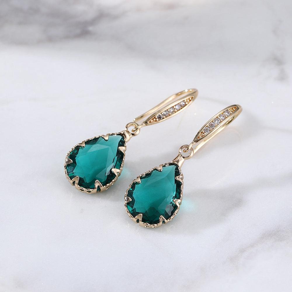 FRENCH RIVIERA | Mathilde Earrings - green drop earrings