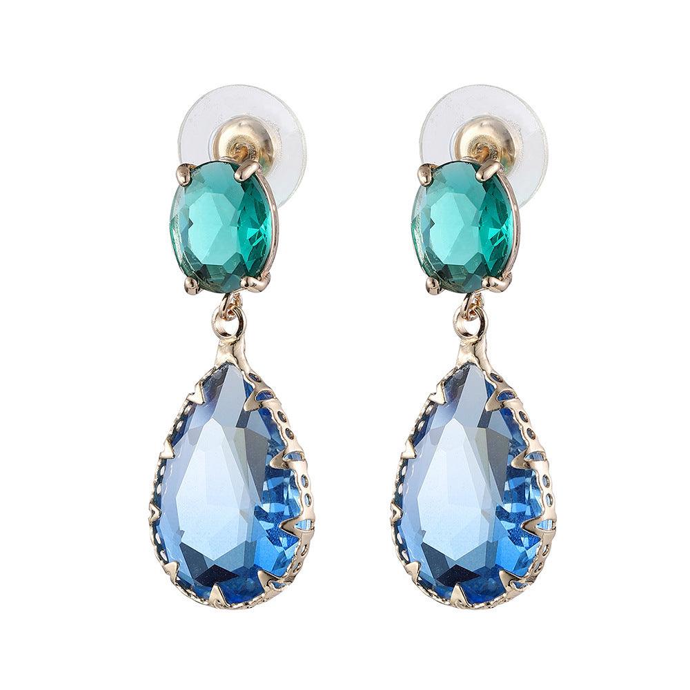 FRENCH RIVIERA|Marietta Earrings -sini-vihreät pisarakorvakorut