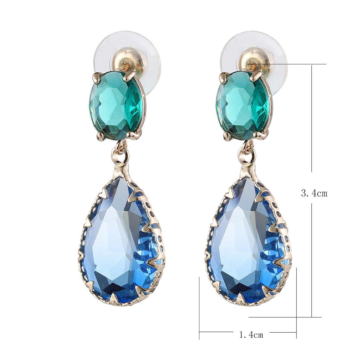 FRENCH RIVIERA|Marietta Earrings -sini-vihreät pisarakorvakorut