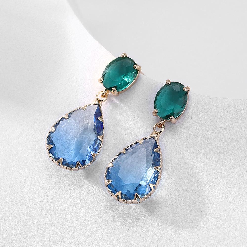 FRENCH RIVIERA|Marietta Earrings -blue-green drop earrings