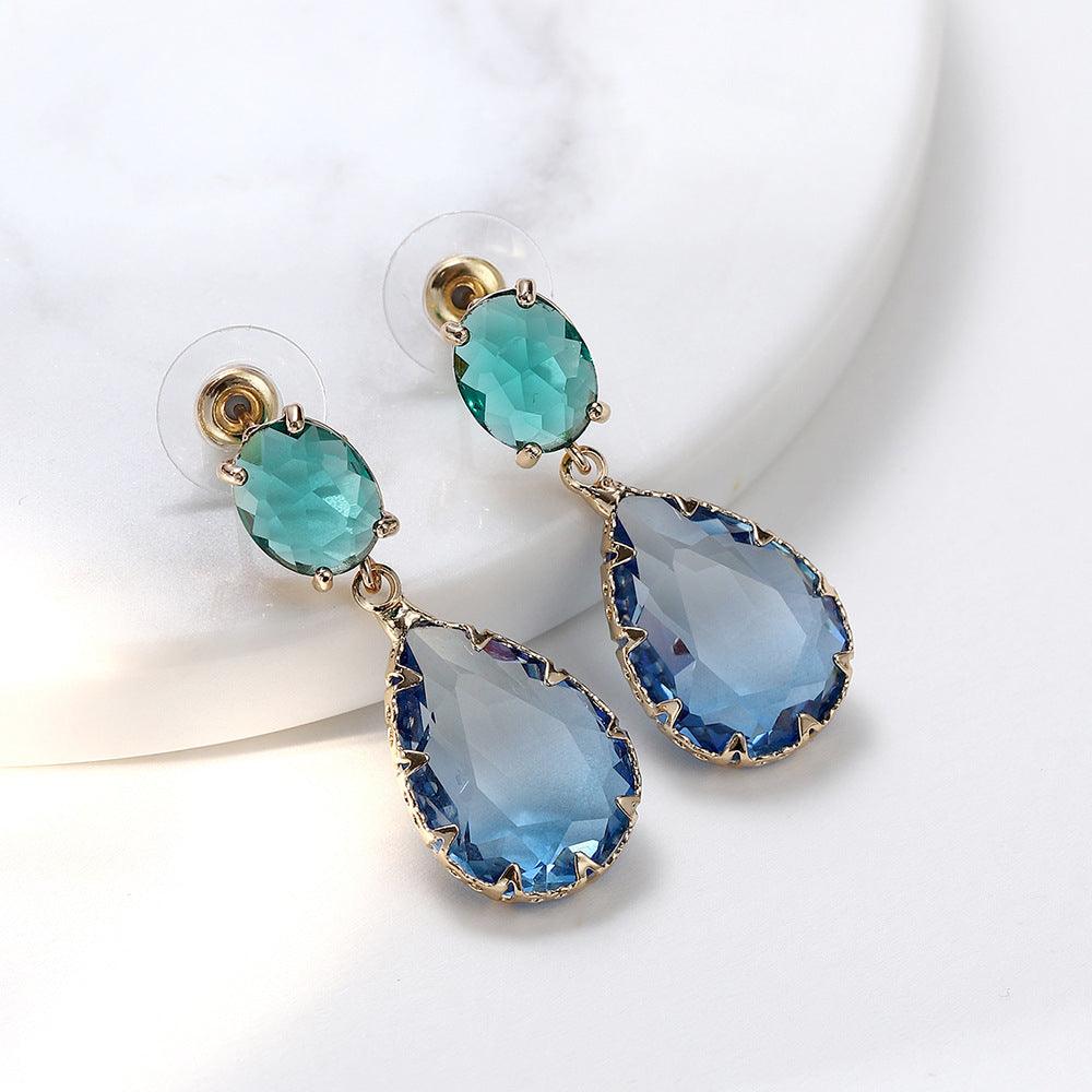 FRENCH RIVIERA|Marietta Earrings -sini-vihreät pisarakorvakorut