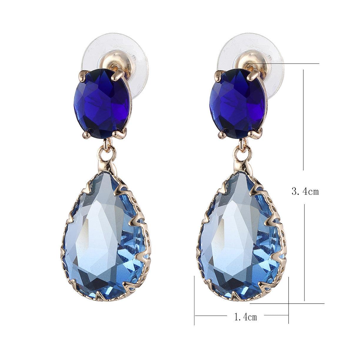 FRENCH RIVIERA|Marietta Earrings -blue drop earrings