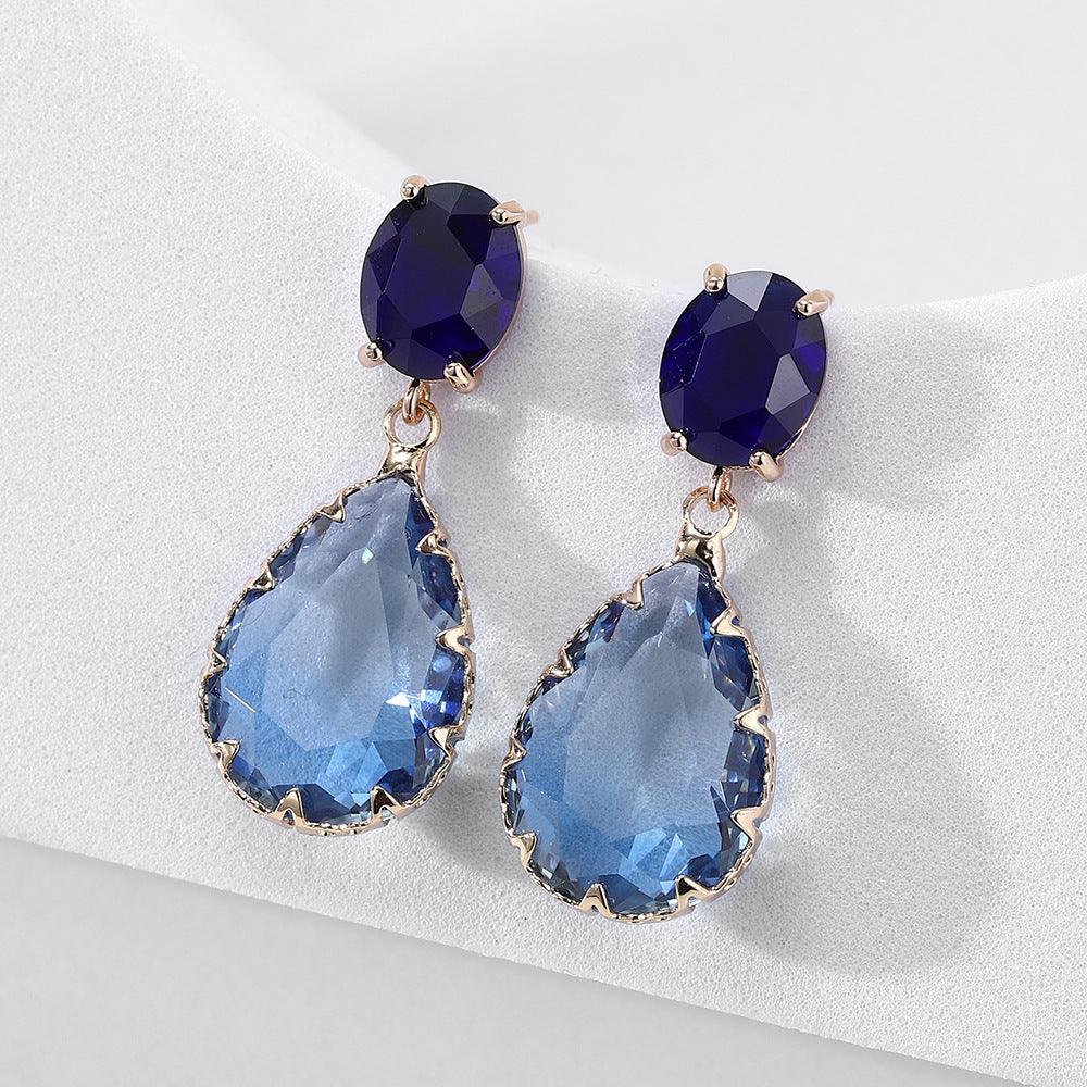 FRENCH RIVIERA|Marietta Earrings -blue drop earrings