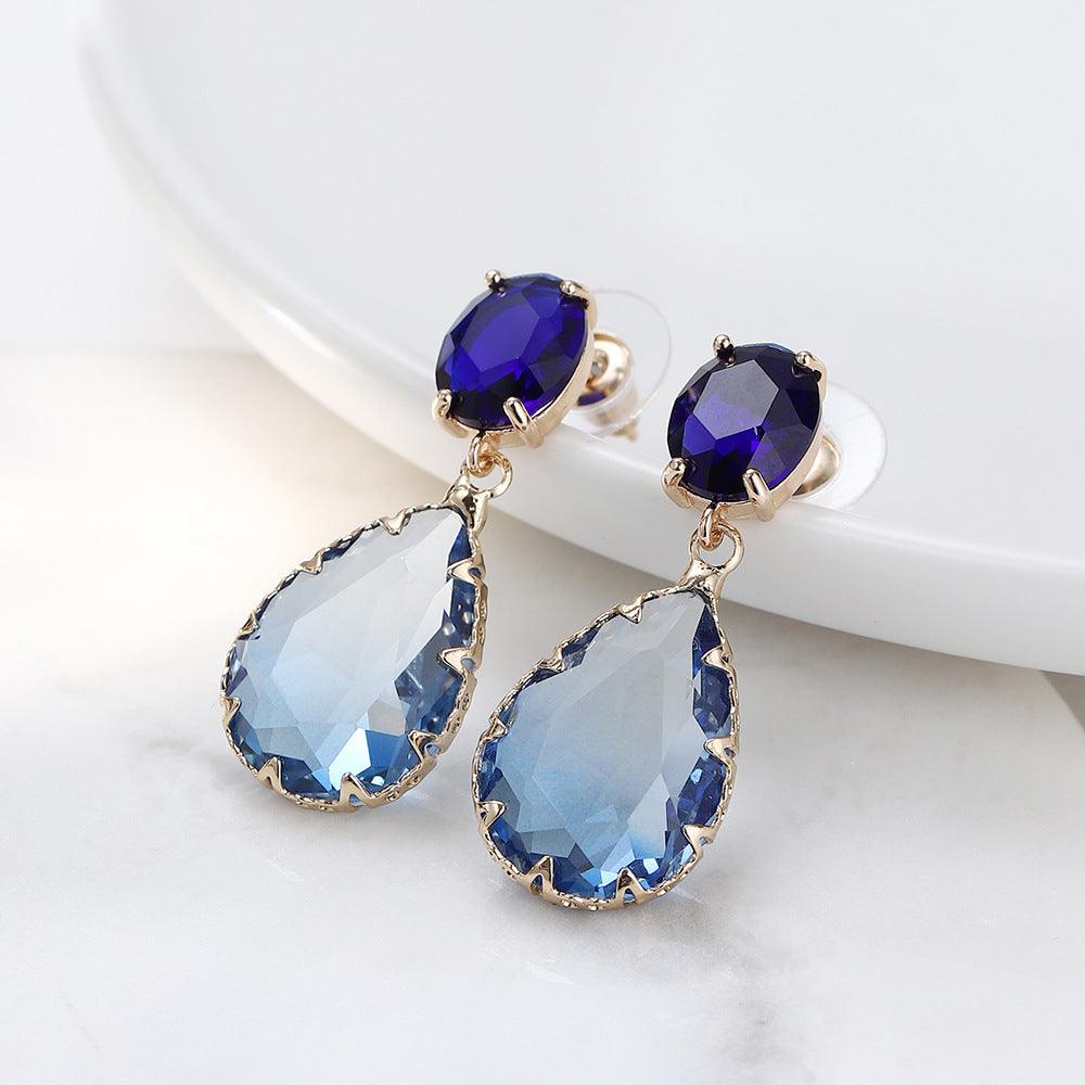 FRENCH RIVIERA|Marietta Earrings -blue drop earrings