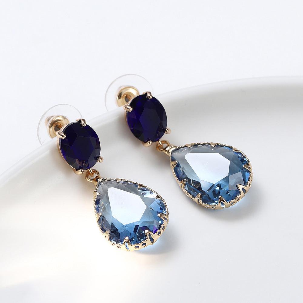 FRENCH RIVIERA|Marietta Earrings -blue drop earrings