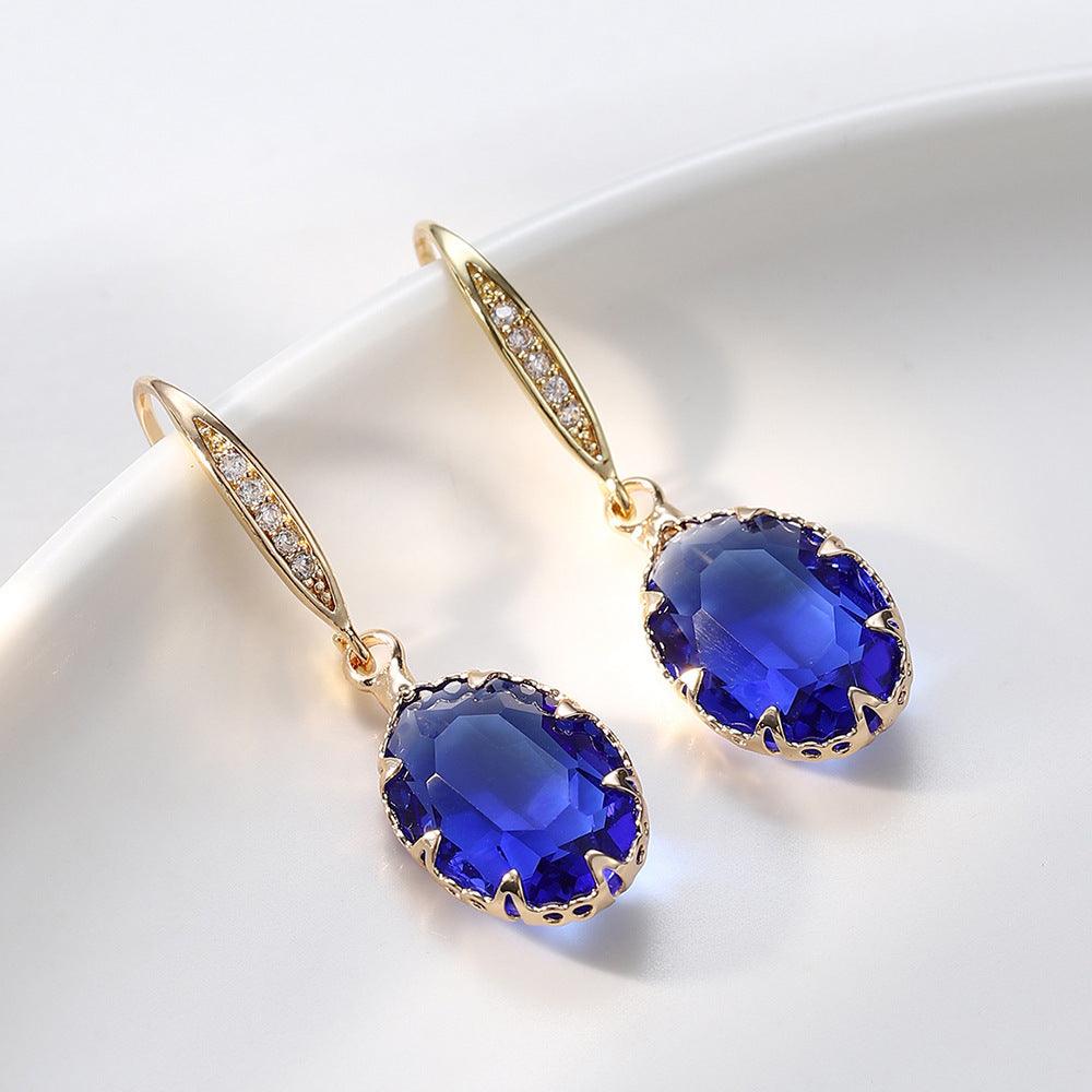 FRENCH RIVIERA|Minette Earrings - blue sparkling earrings