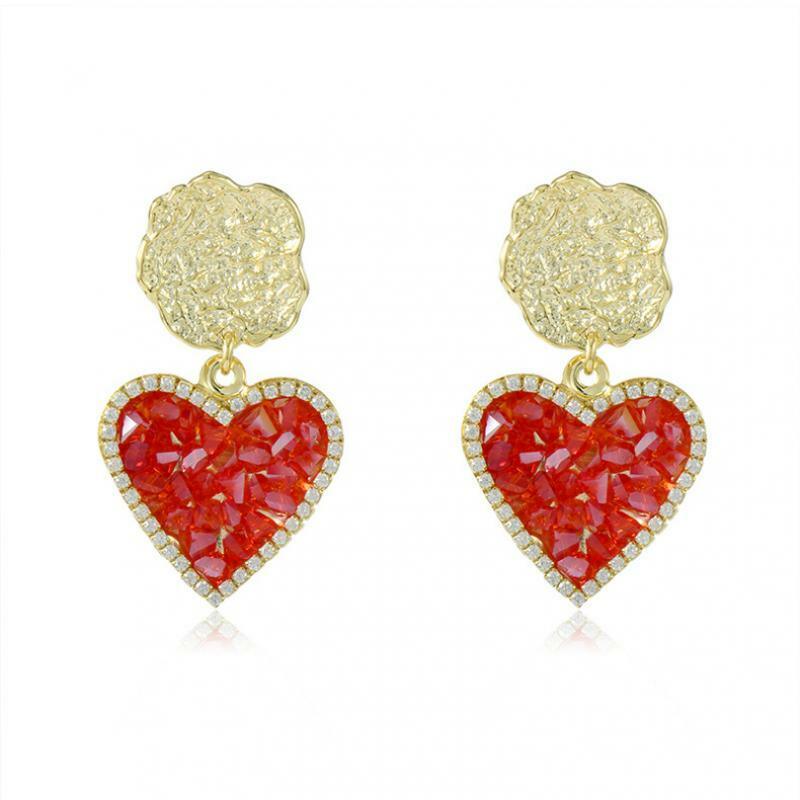 Earrings, FRENCH RIVIERA|Laure -red heart earrings