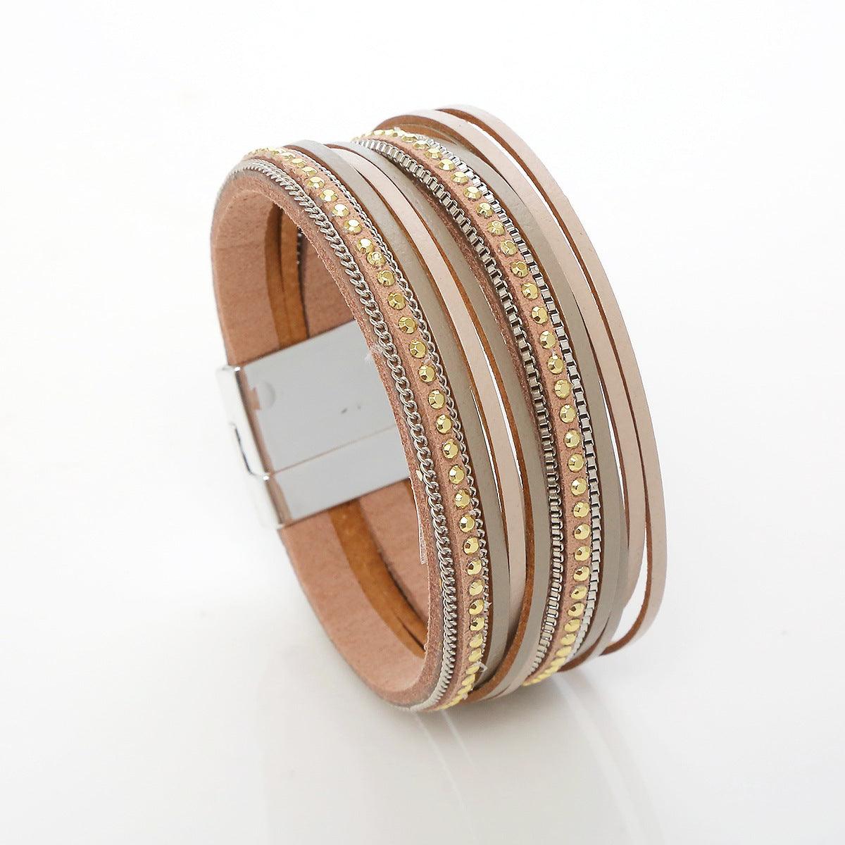 FRENCH RIVIERA|Loreine brown layered bracelet