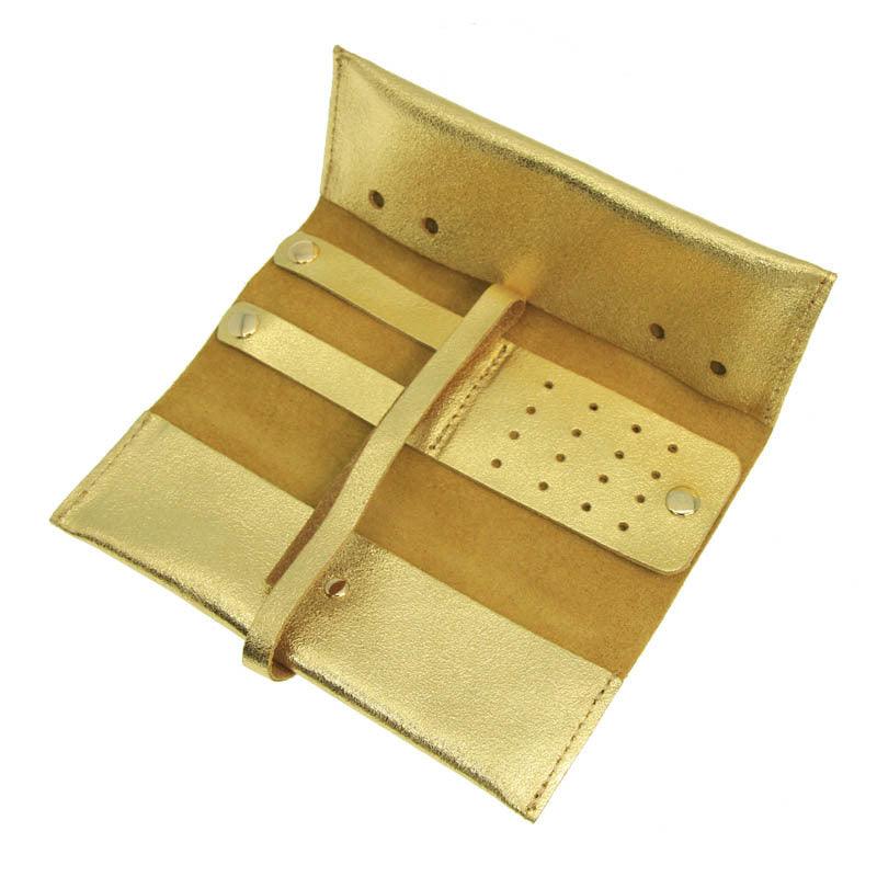 Pochette à bijoux Harmony leather jewelry storage roll (gold)