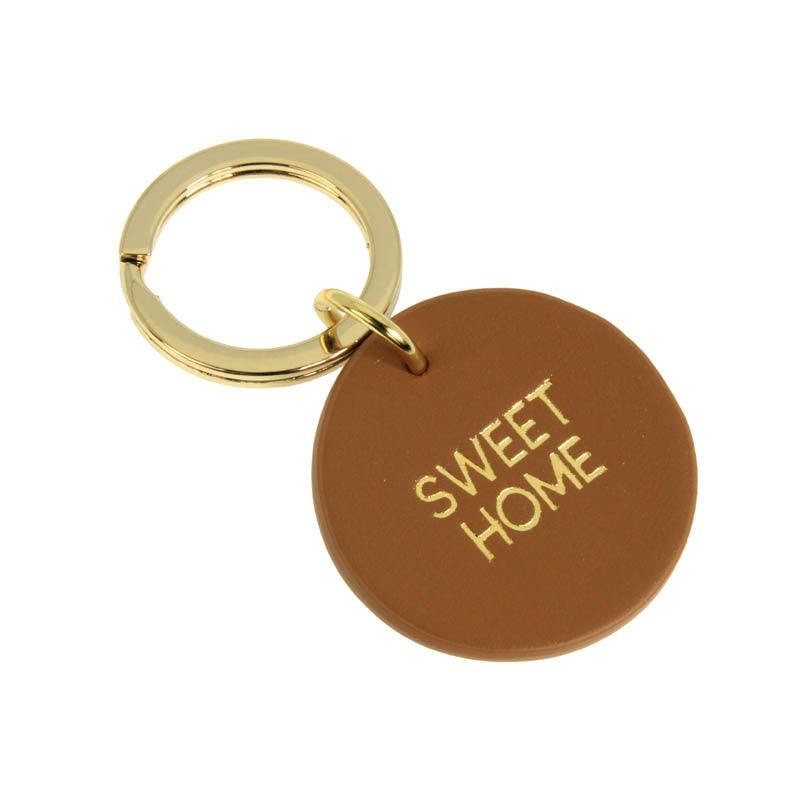 FRENCH RIVIERA, Sweet Home brown leather keychain