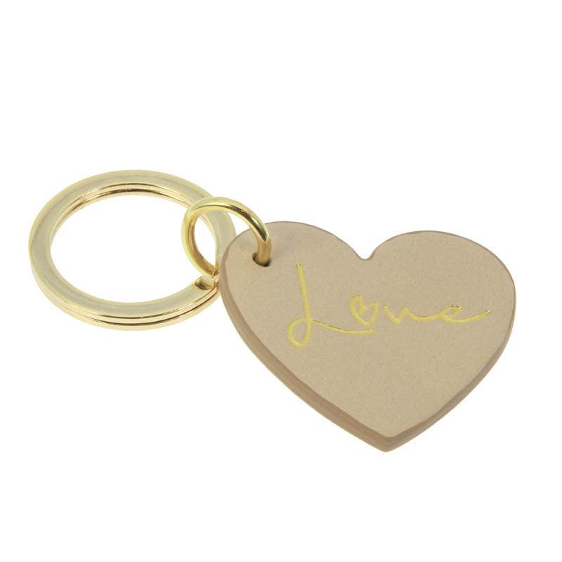 FRENCH RIVIERA, Love - pink leather heart keychain