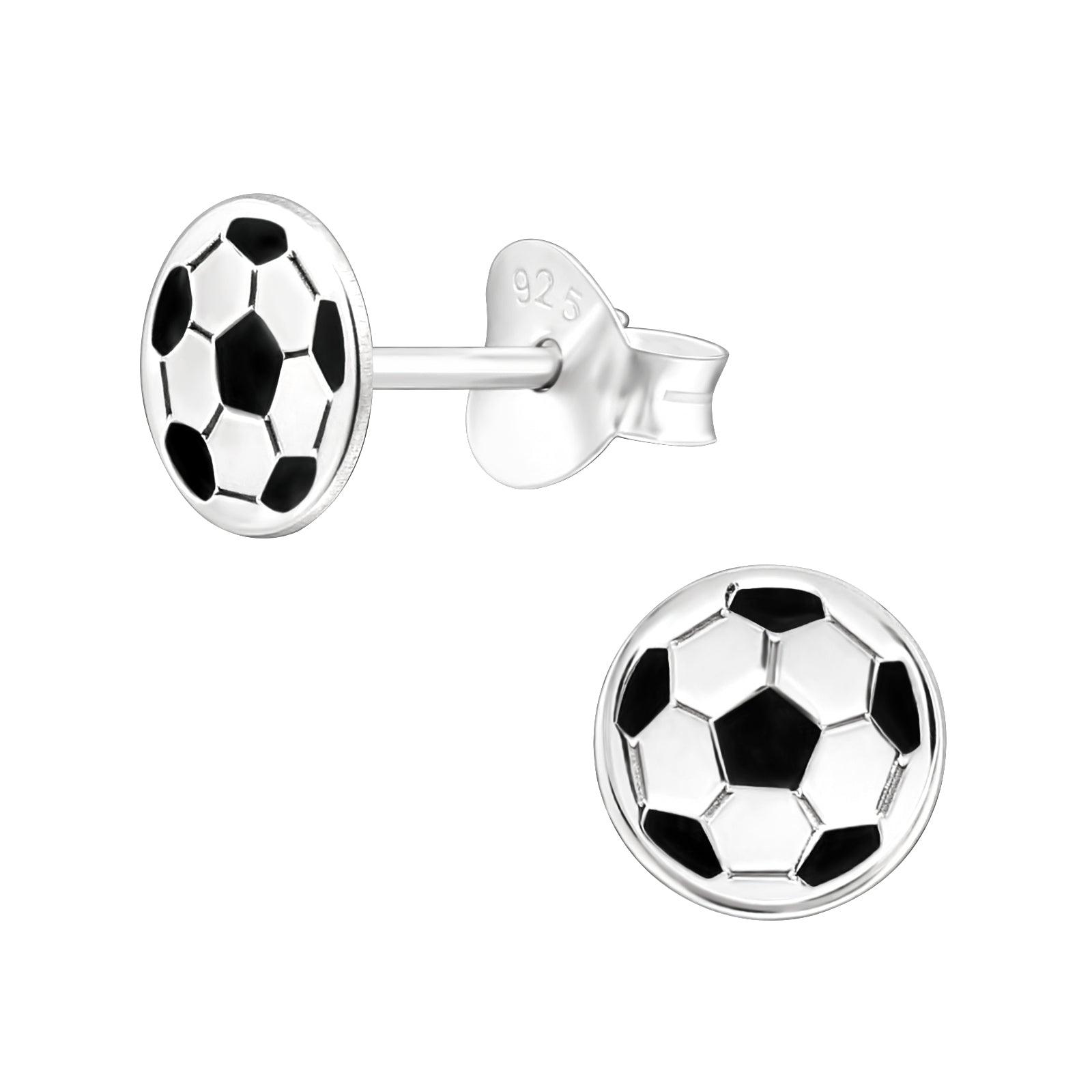 Children's silver buttons, Football buttons (silver &amp; black)