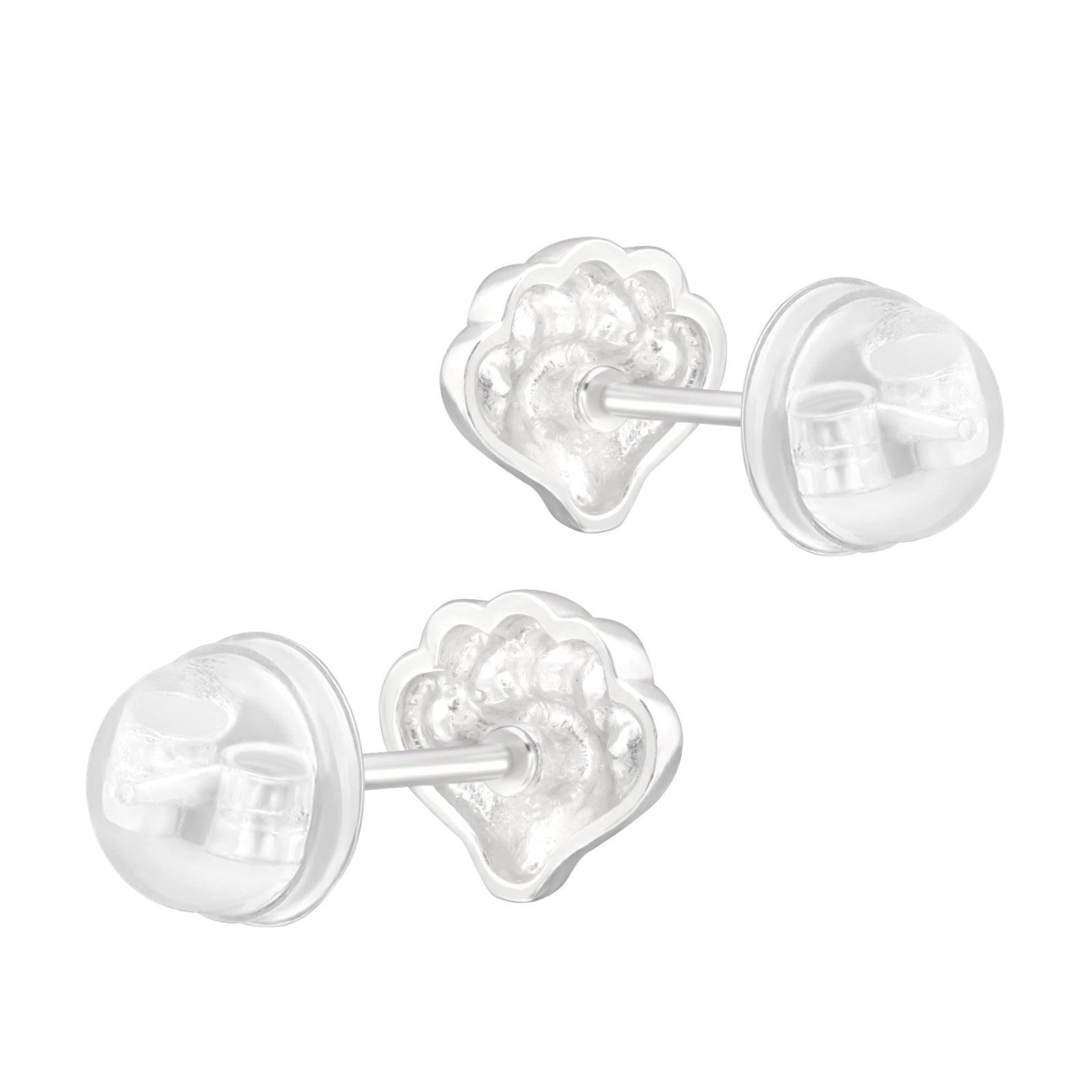 Children's premium silver studs, Lilac Shell earrings