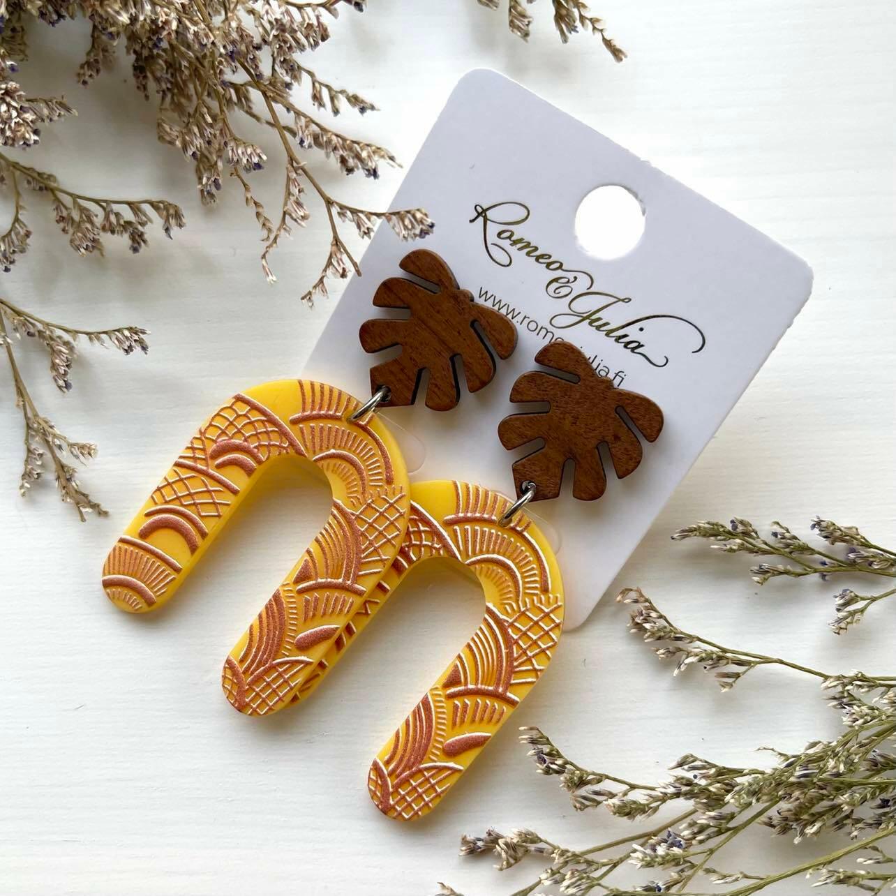 Earrings, Bohemian Autumn - bohemian print earrings