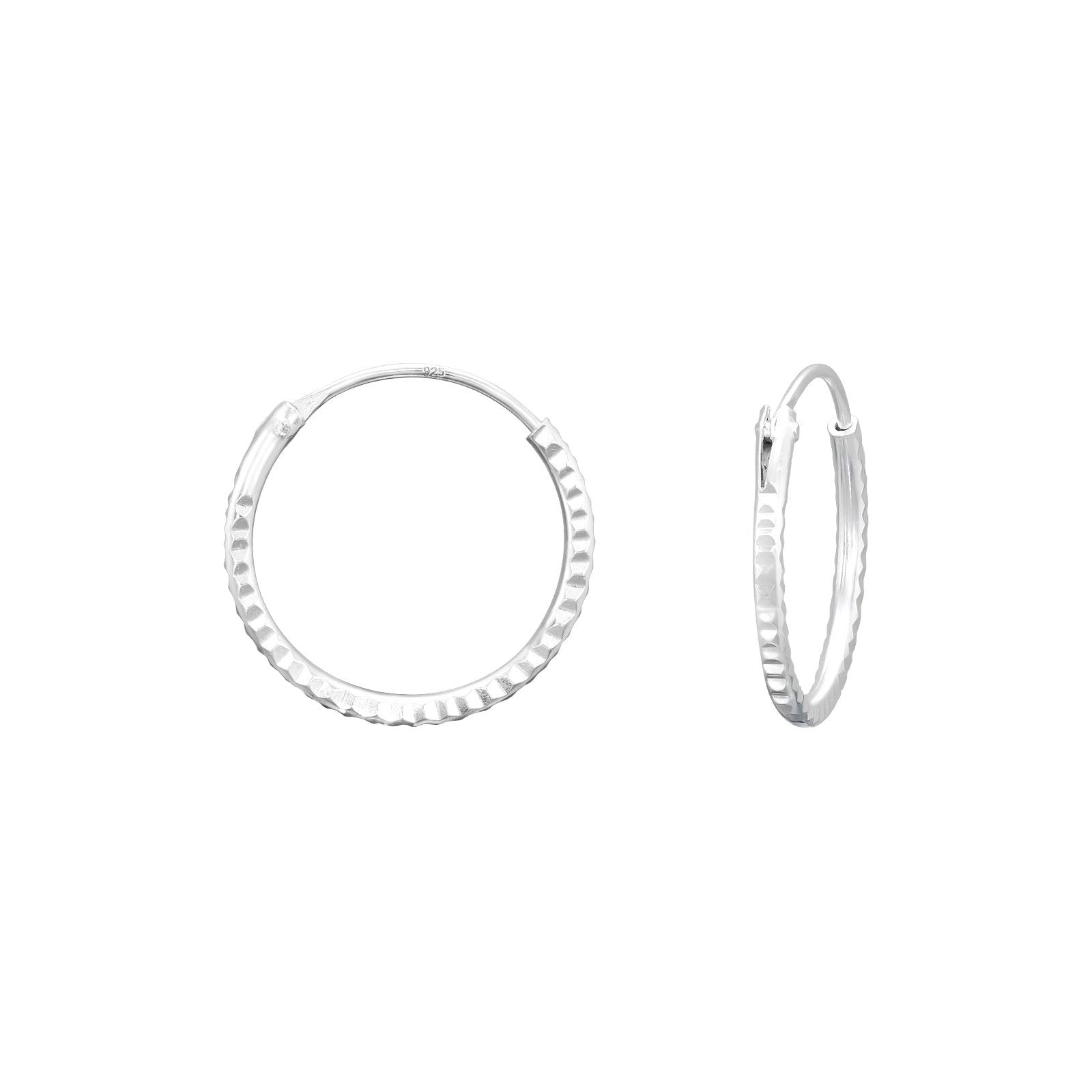 Silver Rings, Diamond Cut Silver Hoops - Decorative Rings