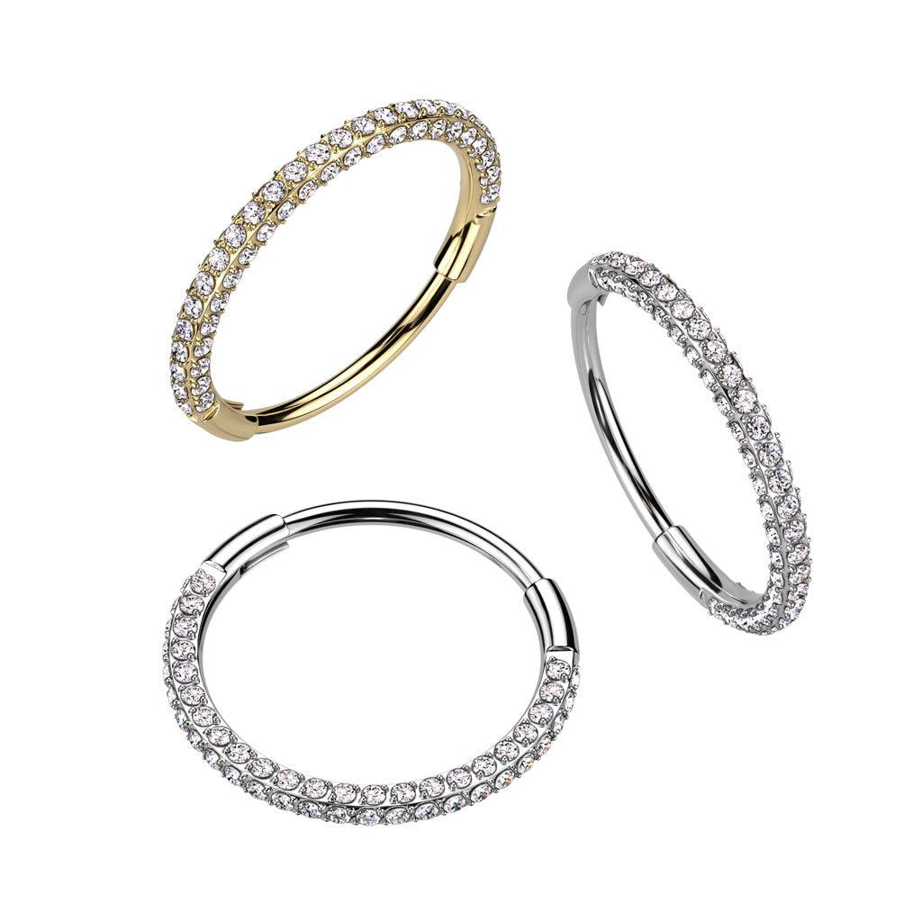 Piercing ring 0.8mm, Titanium 3 Sides in Gold -titanium clicker