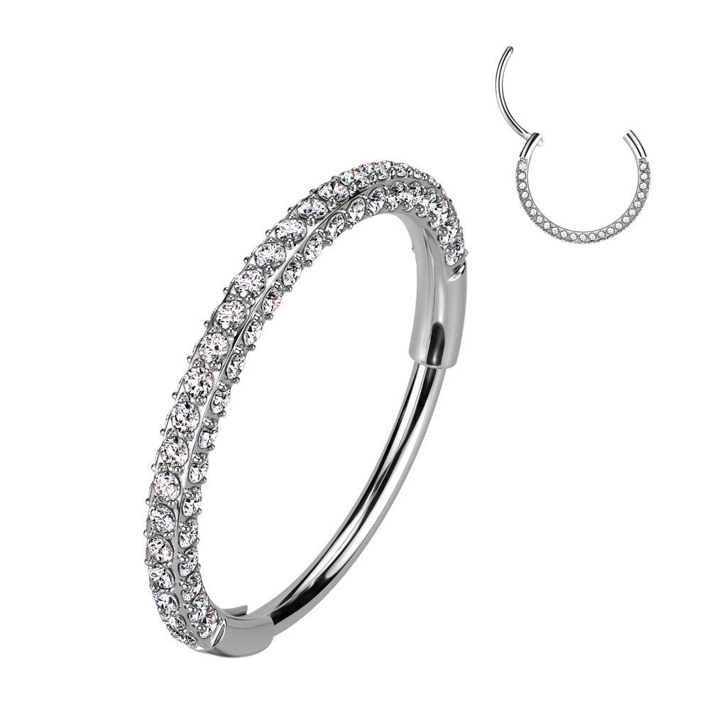 Piercing ring 0.8mm, Titanium 3 Sides -titanium clicker