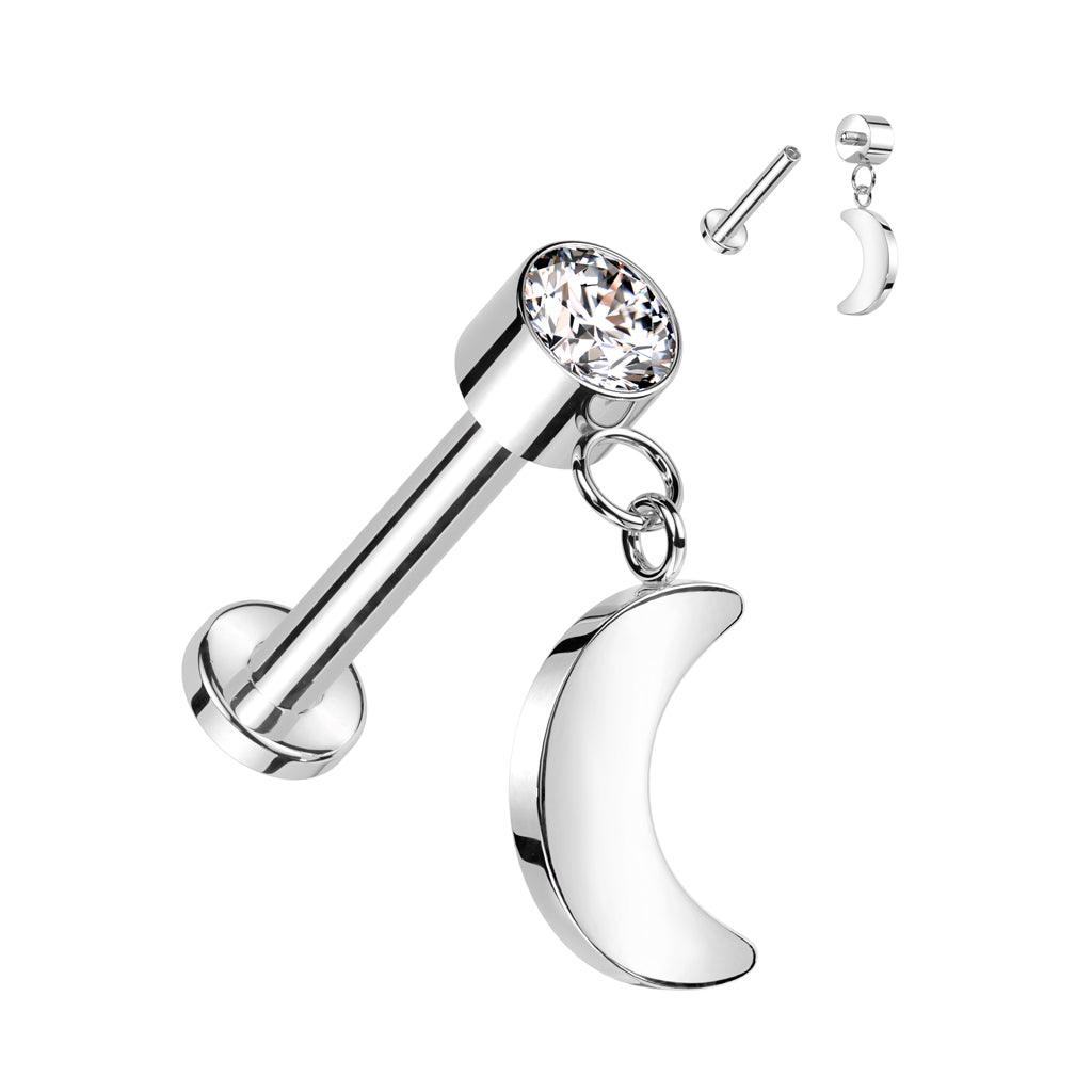 Rustokoru/traguskoru, Crescent Moon Dangle -titaaninen labret