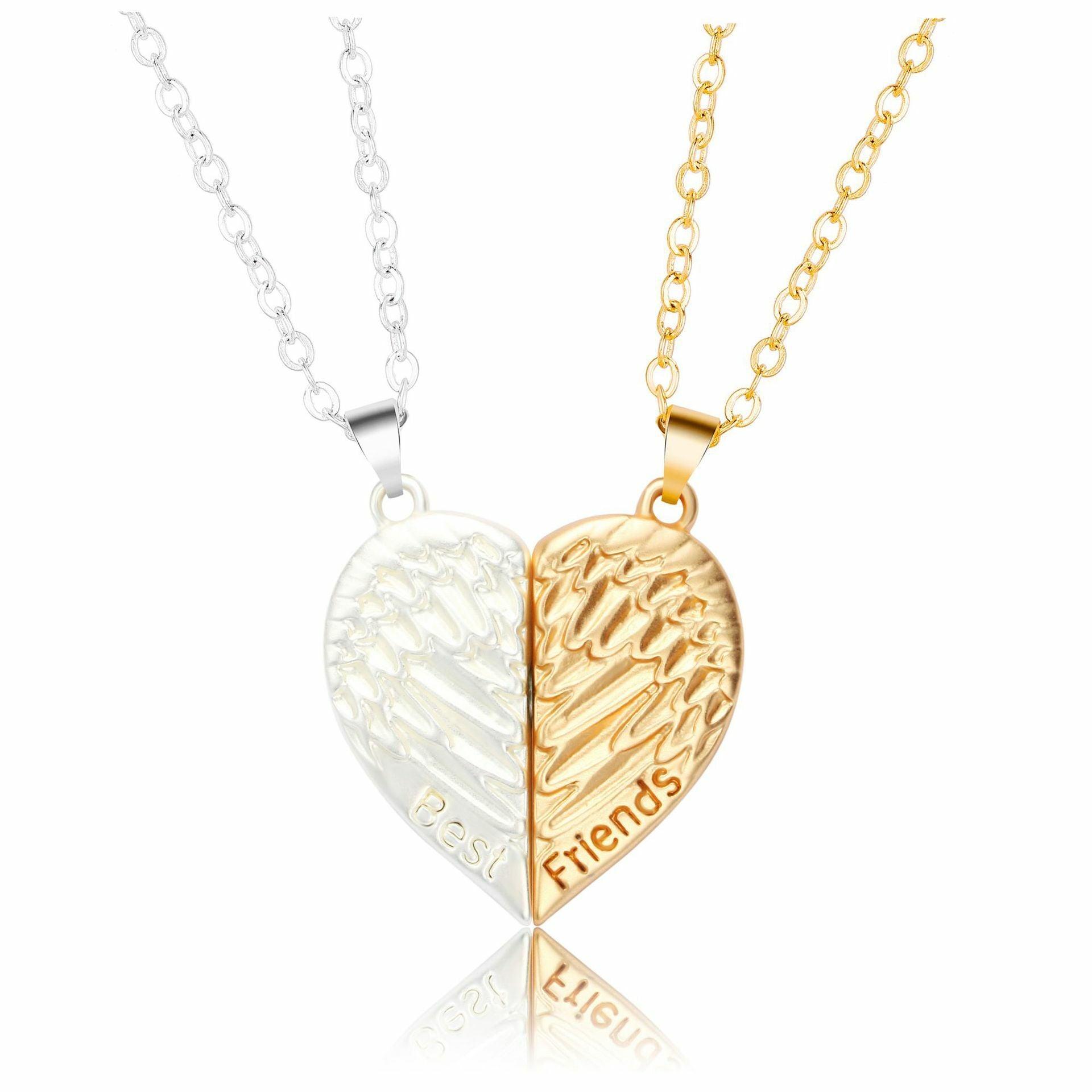 Best Friends Jewelry, Angel Wings Heart-Shaped Friendship Jewelry